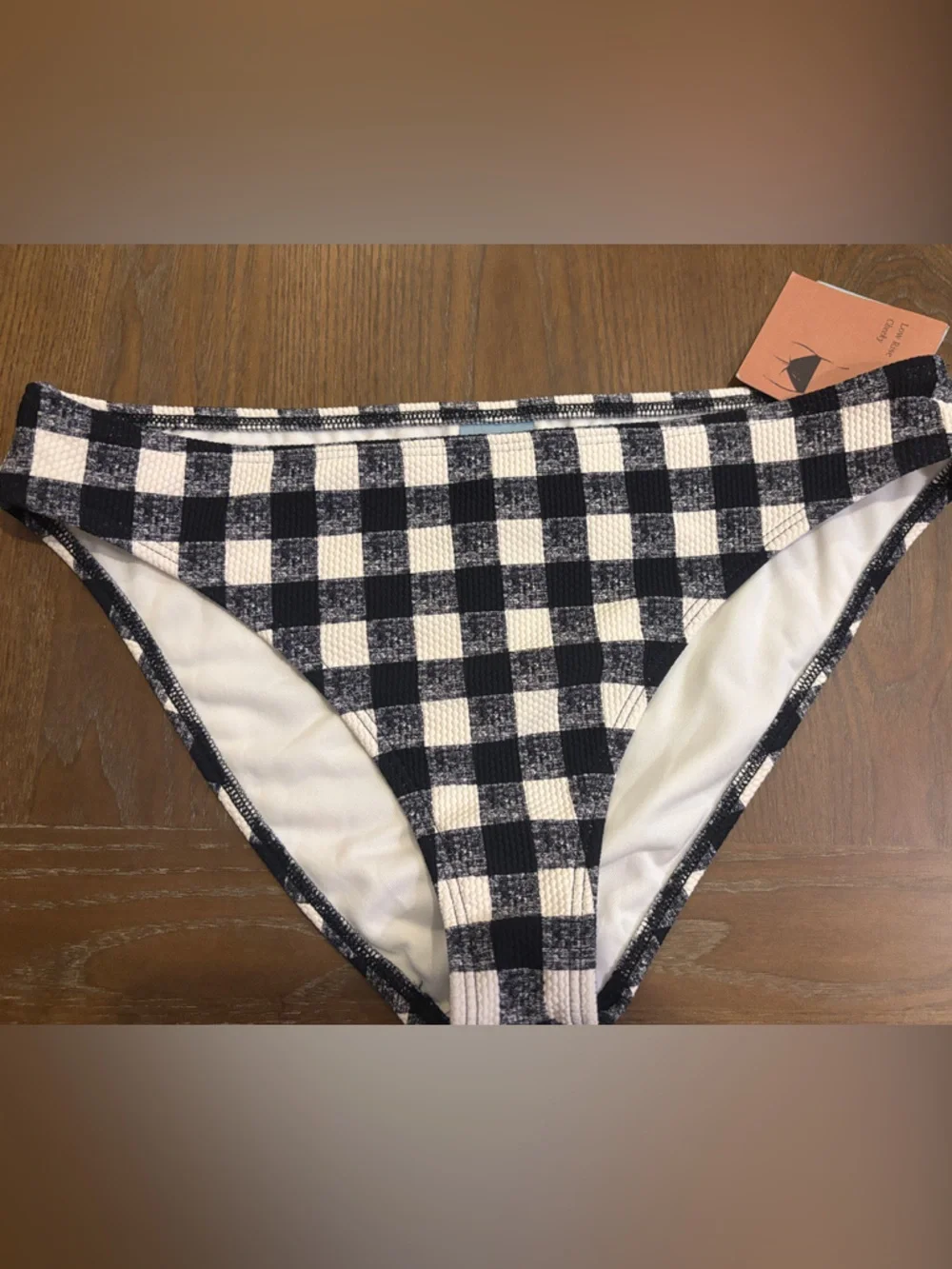 BUNDLE $3/$15  Shade & Shore Black and White Gingham Bikini Bottom Medium New